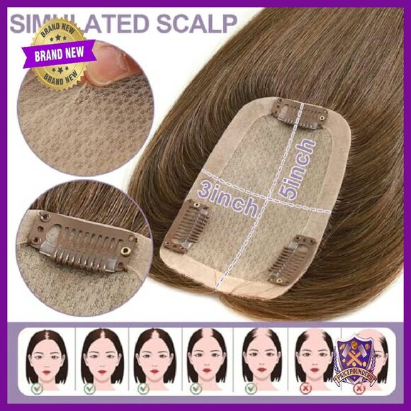 3x5 Inch Silk Base Human Hair Topper, 18 Inch 130% Density main image 5